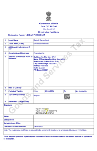 Certificate